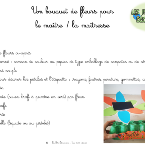 Kit activités manuelles - Pré fleuri - Cadeau maître/maîtresse/assistant.e maternelle